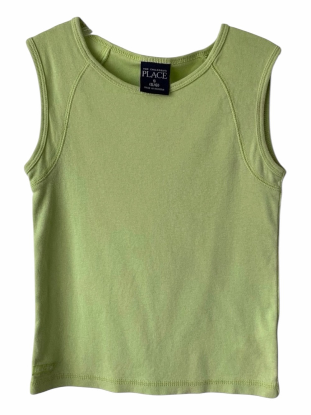 The Childrens Place Girls Small 5 6 Lime Green Tank Top Cotton Casual Shirt S